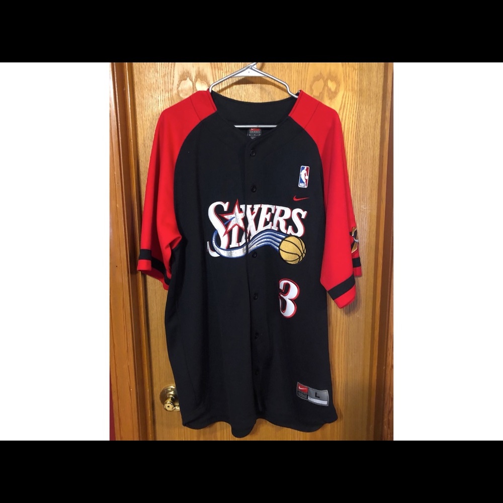 Allen Iverson 76ers baseball jersey super rare